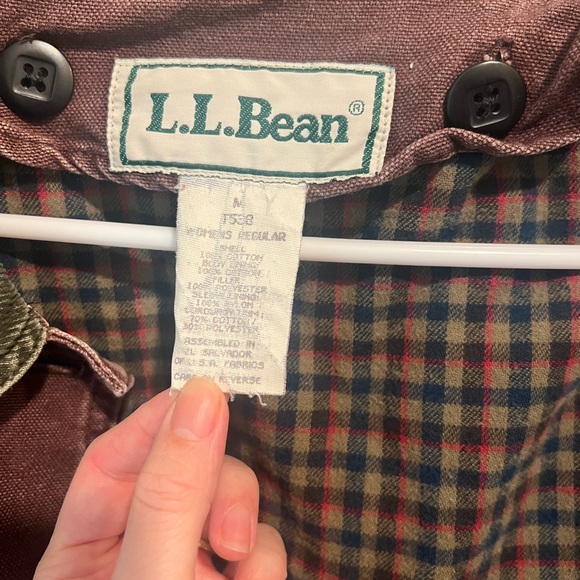 Vintage Women’s LL bean Green Collar Barn Chore Coat Brown- Women’s Medium - Picture 3 of 5